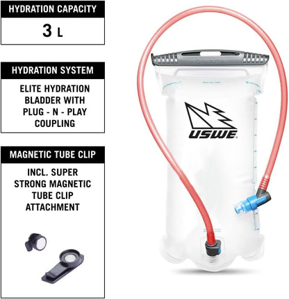 USWE 8L Hydration Pack Back Pack Black/Carbon