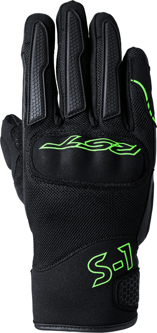RST S1 Mesh Ce Glove Black and Neon Green Medium - Breathable Safety Glove with Enhanced Grip