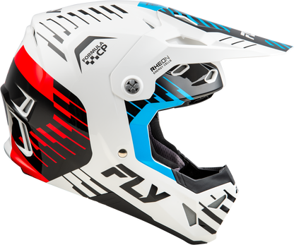 FLY RACING YOUTH FORMULA CP SLICE HELMET WHITE/RED/CYAN YL'YL