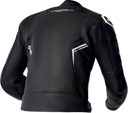 RST S1 D3o Leather Jacket in Black and White, Extra Small - Part Number 103605WHI-38