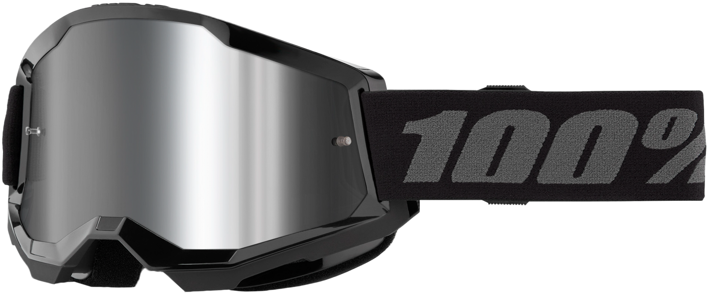 100-Percent Strata 2 Goggle with Silver Mirror Lens – Black Frame for Superior Performance