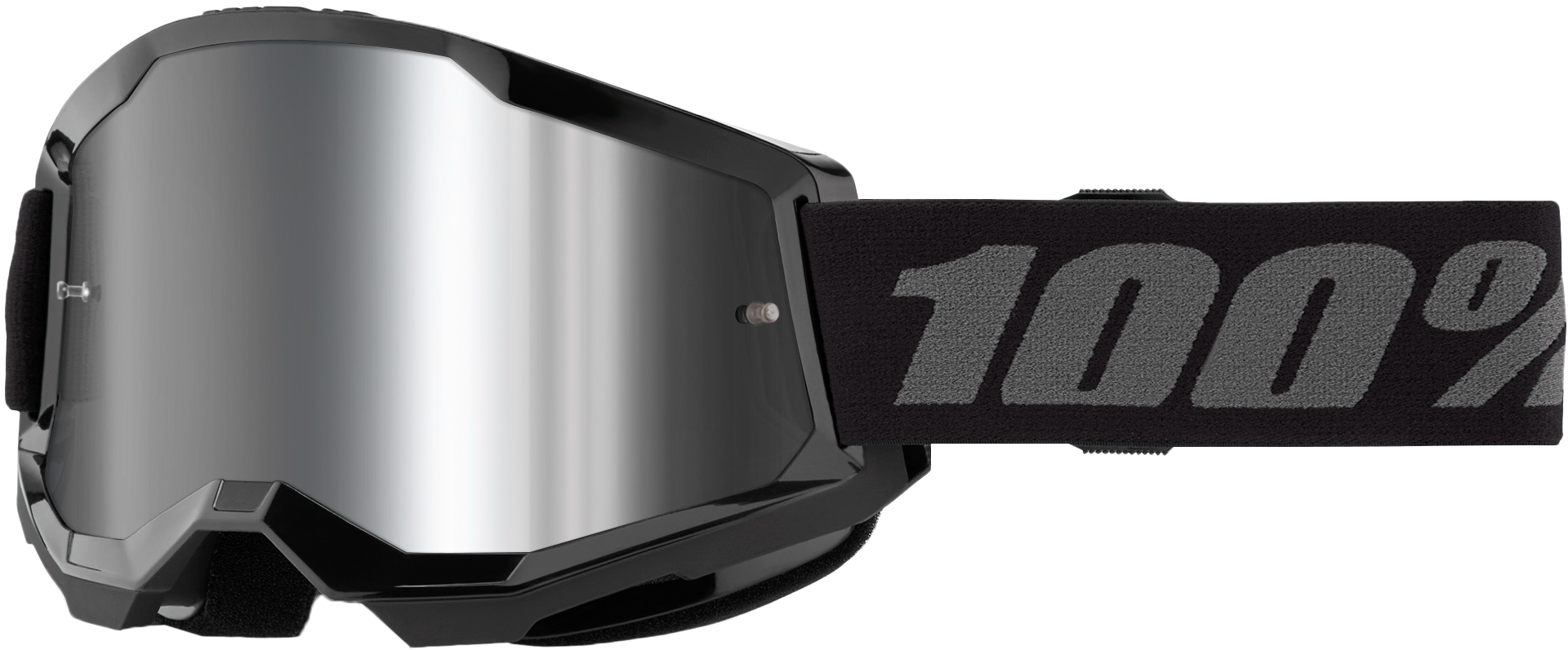 100-Percent Strata 2 Goggle with Silver Mirror Lens – Black Frame for Superior Performance