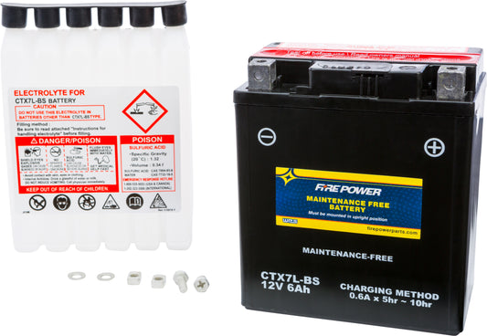 Fire Power CTX7L-BS Maintenance-Free Sealed Motorcycle and ATV Battery