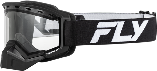 Fly Racing Youth Focus Snow Goggle Black/White with Clear Lens - Part Number FLB-24FY2