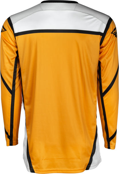 Fly Racing Lite Jersey White/Black/Mustard XL - Lightweight Performance Motorcycle Jersey
