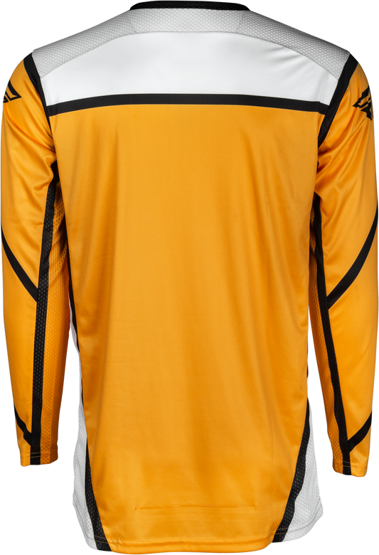 Fly Racing Lite Jersey White/Black/Mustard XL - Lightweight Performance Motorcycle Jersey