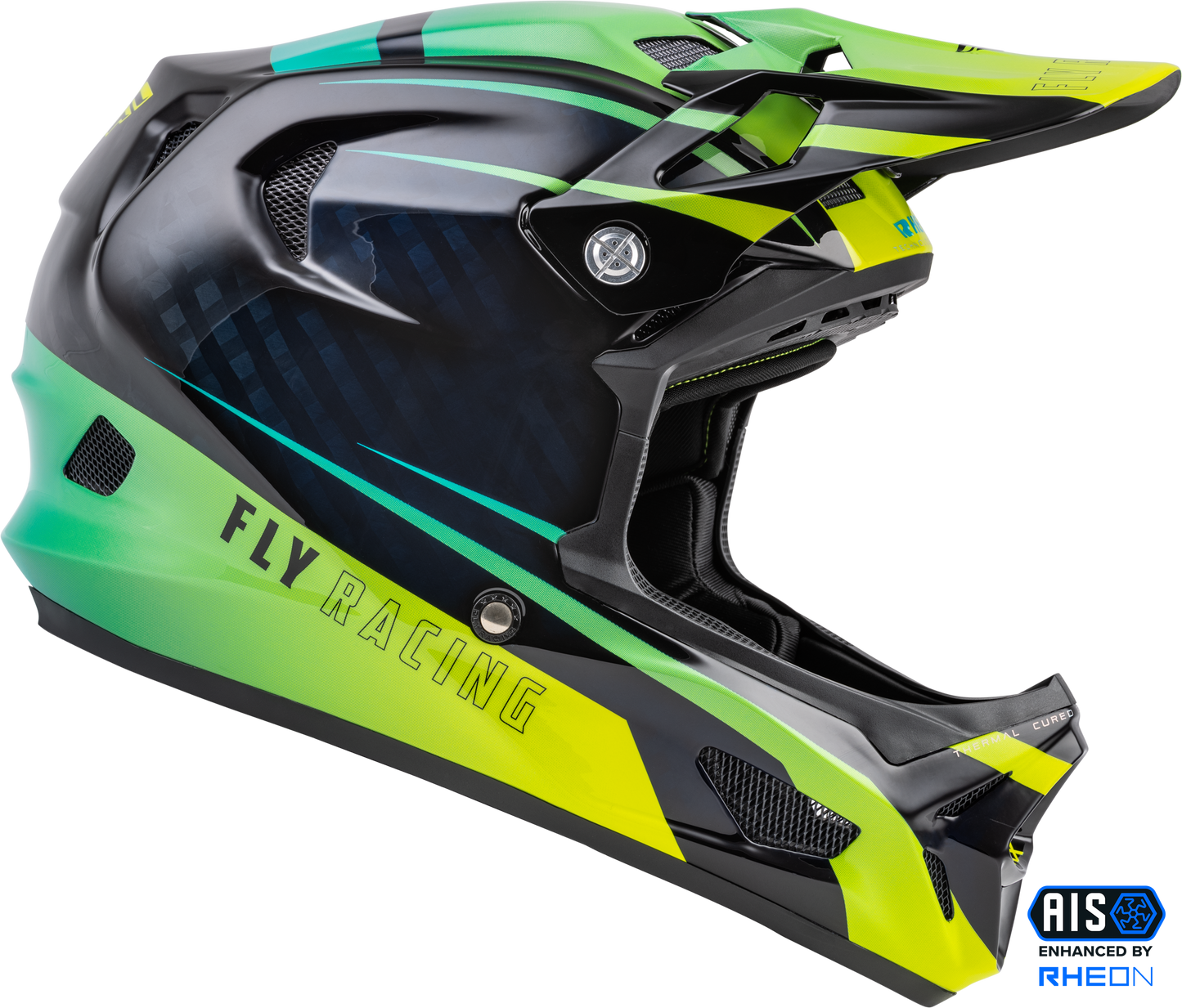 YOUTH WERX-R CARBON HELMET HI-VIS/TEAL CARBON YL