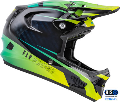 YOUTH WERX-R CARBON HELMET HI-VIS/TEAL CARBON YL