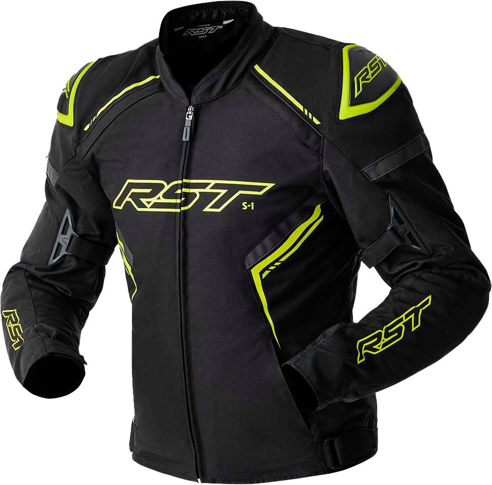 RST S1 D3o Textile Jacket Black, Grey & Fluorescent Yellow, Small - Part 103614F.YEL-40
