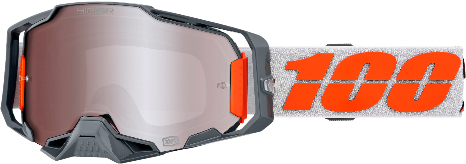100-Percent Armega Hiper Goggle with Silver Mirror Lens – Enhanced Visibility and Impact Protection