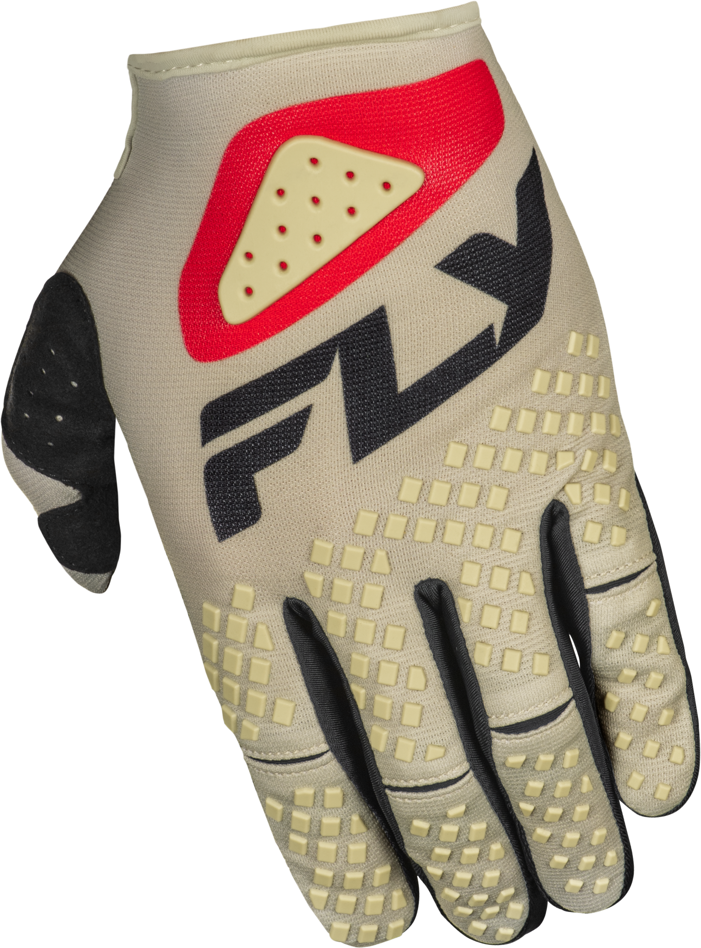 Fly Racing Kinetic Sym Gloves Light Grey/Red/Black - Part Number 378-4103X