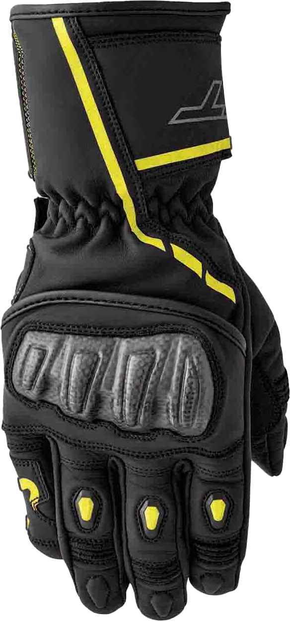 RST S1 Leather Gloves for Men and Women - Black and Yellow, Size 2XL