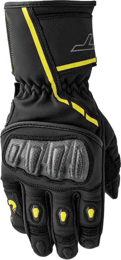 RST S1 Leather Gloves Black and Fluorescent Yellow - Small
