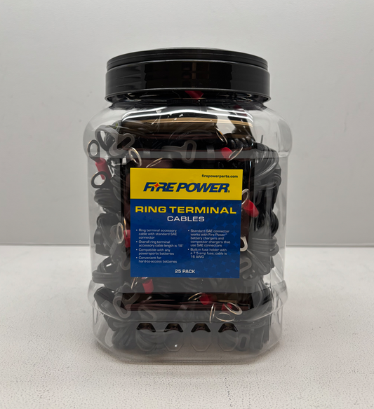 FIRE POWER 040-0001-25-02 25-Piece Ring Jar Display Ring Terminal Cables