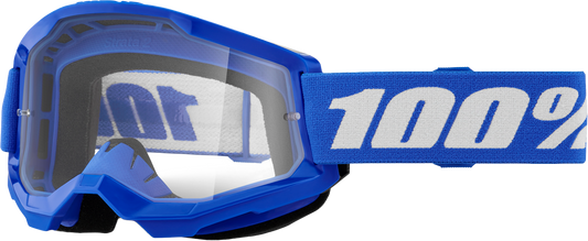 100-Percent Strata 2 Junior Goggle with Blue Clear Lens – Youth Ski and Snowboard Eye Protection