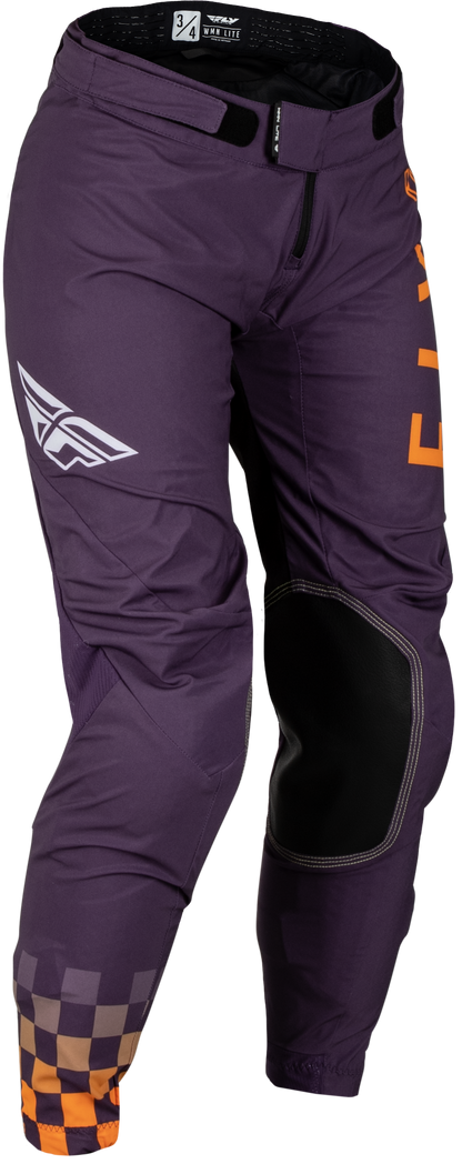 Fly Racing Women's Lite Pants Deep Purple/White/N Coral Size 0/2 – Lightweight Athletic Pants with Comfort Mesh Liner