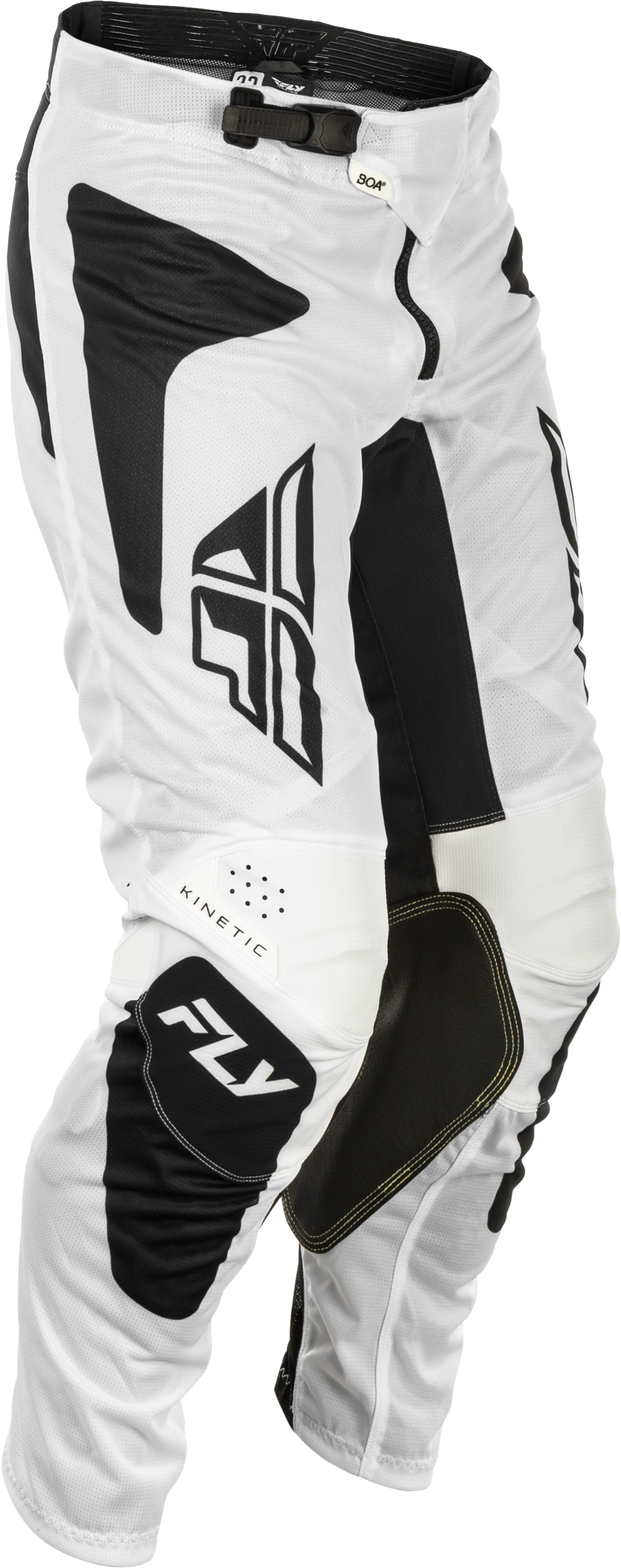 Fly Racing Kinetic Mesh Sym Pants White/Black Size 30 – Motorcycle Riding Gear with BOA® Fit System and Advanced Ventilation