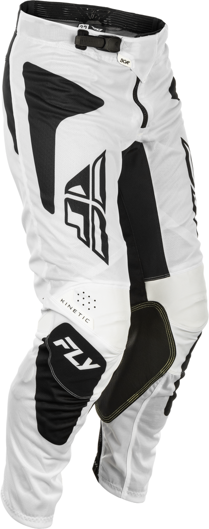 Fly Racing Kinetic Mesh Sym Pants White/Black Size 30 – Motorcycle Riding Gear with BOA® Fit System and Advanced Ventilation