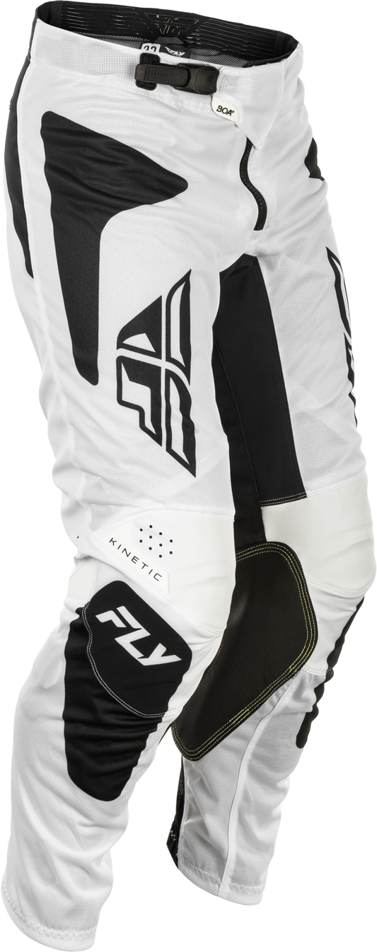 Fly Racing Kinetic Mesh Sym Pants White/Black Size 30 – Motorcycle Riding Gear with BOA® Fit System and Advanced Ventilation