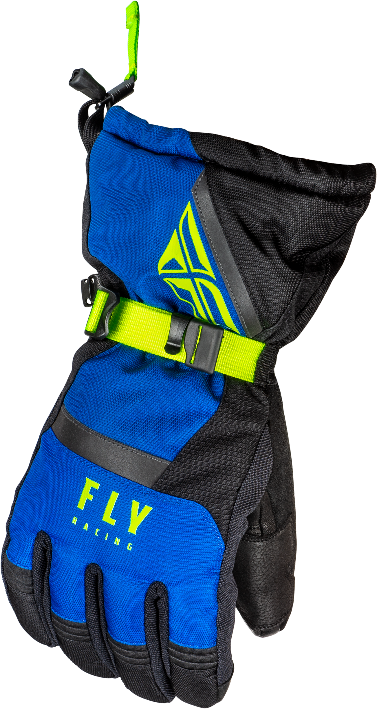 Fly Racing Cascade Gloves Black/Blue/Hi Vis Medium – Weatherproof, Insulated Riding Gloves