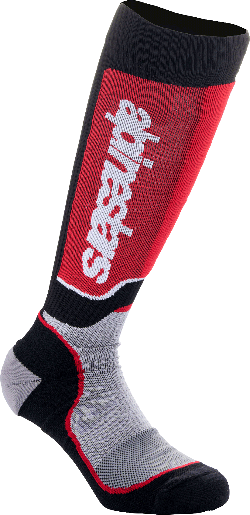 ALPINESTARS YOUTH MX PLUS SOCKS BLACK/GREY/RED MD/LG