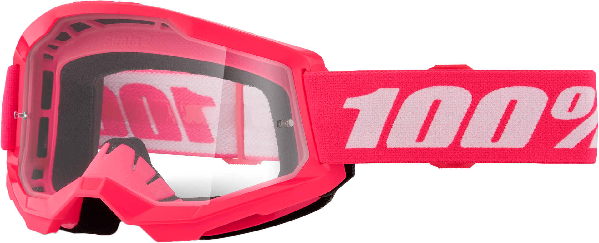 100-Percent Strata 2 Junior Goggle Pink Clear Lens - Youth Snow Sports Eye Protection