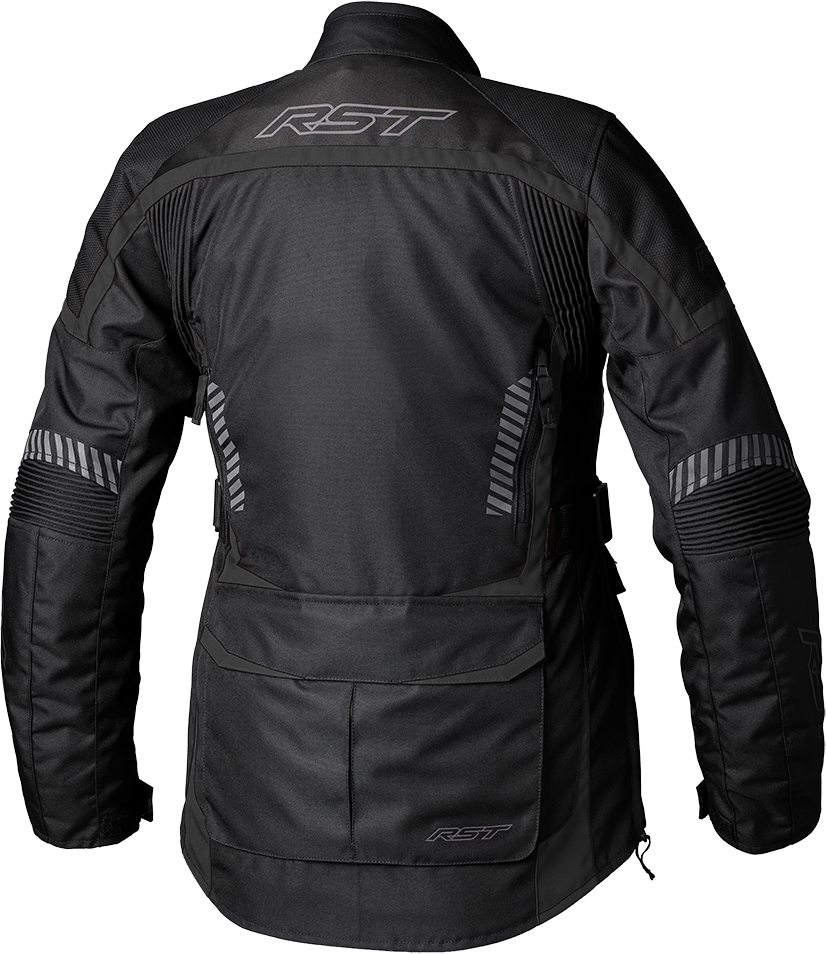 RST Ladies Maverick Evo CE Jacket Black/Black Textile Size XS – Waterproof Touring Motorcycle Jacket with Reflective Details and Removable Thermal Liner
