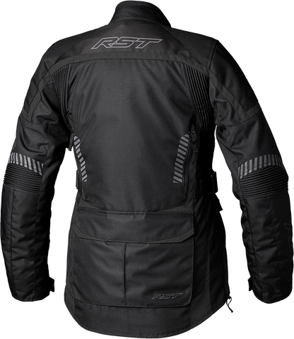 RST Ladies Maverick Evo CE Jacket Black/Black Textile Size XS – Waterproof Touring Motorcycle Jacket with Reflective Details and Removable Thermal Liner