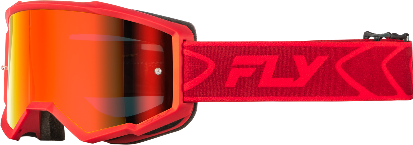 Fly Racing Zone Goggle Red/Crimson with Red Mirror/Smoke Lens