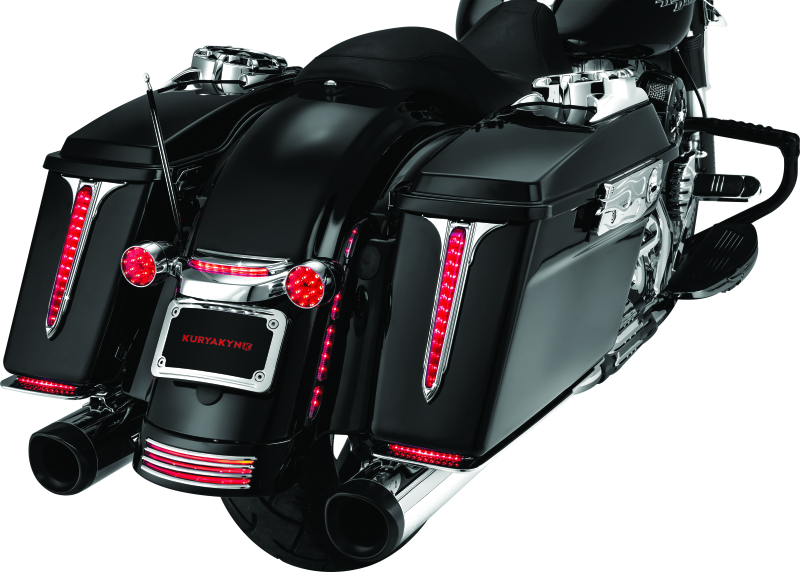 Kuryakyn Rear Fender Accents for Harley Davidson FLHX and FLTRX Models in Chrome