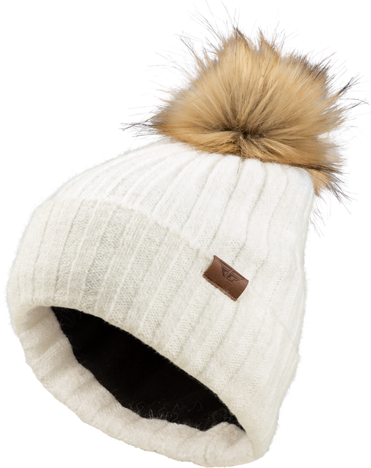FLY WOMEN'S SNOW POM BEANIE BEIGE