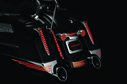 Kuryakyn Rear Fender Accents for Harley Davidson FLHX and FLTRX Models in Chrome