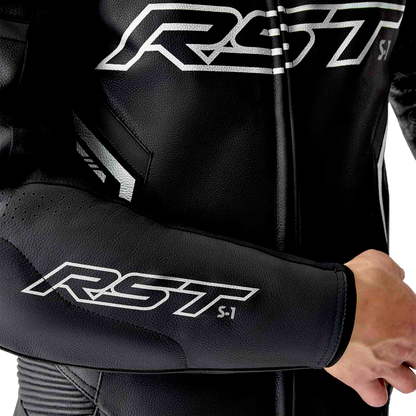 RST S1 D3o Suit Black and White Leather Motorcycle Suit - Part 103604WHI-42
