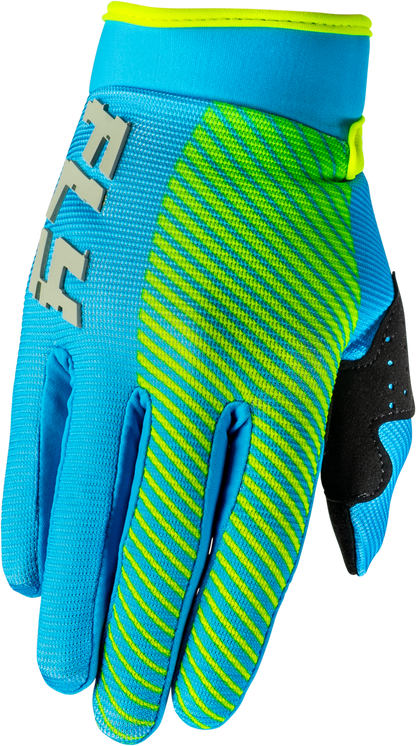 FLY RACING YOUTH F-16 GLOVES BLUE/HI-VIS Y3XS'XS