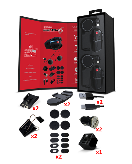 Uclear Motion 6 Dual Motorcycle Bluetooth Communication System by UCLEAR Part 180509