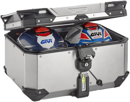 GIVI Outback EVO Smart Top Case 58L Silver with Monokey System and Security Lock
