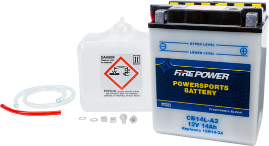 FIRE POWER CB14L-A2 12V Heavy Duty Motorcycle Battery with Acid Pack