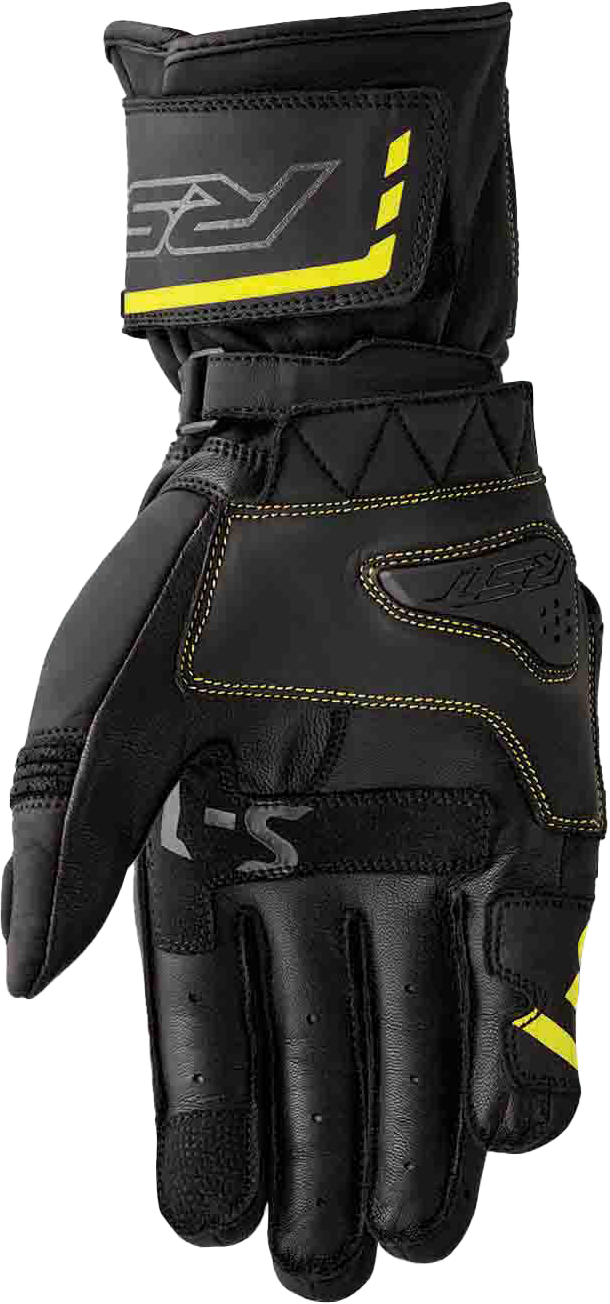 RST S1 Leather Gloves Black and Fluorescent Yellow - Small
