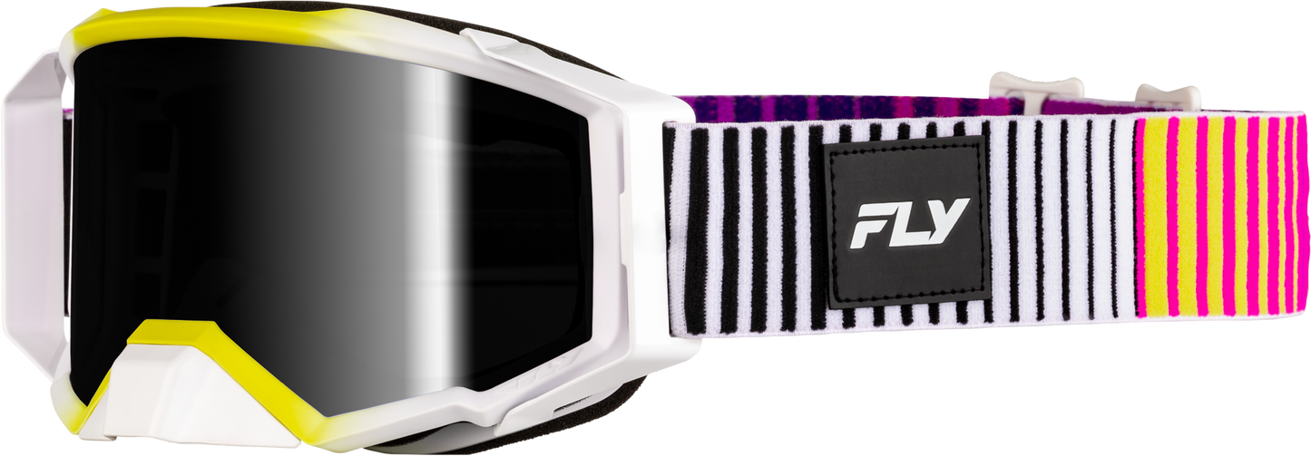 FLY RACING Zone Elite Goggle Pink/Yellow with Dark Smoke Hydrophobic Lens
