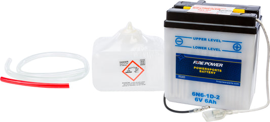 Fire Power 6N6-1D-2 6V Motorcycle Battery with Acid Pack for Kawasaki KL250 & KE 125