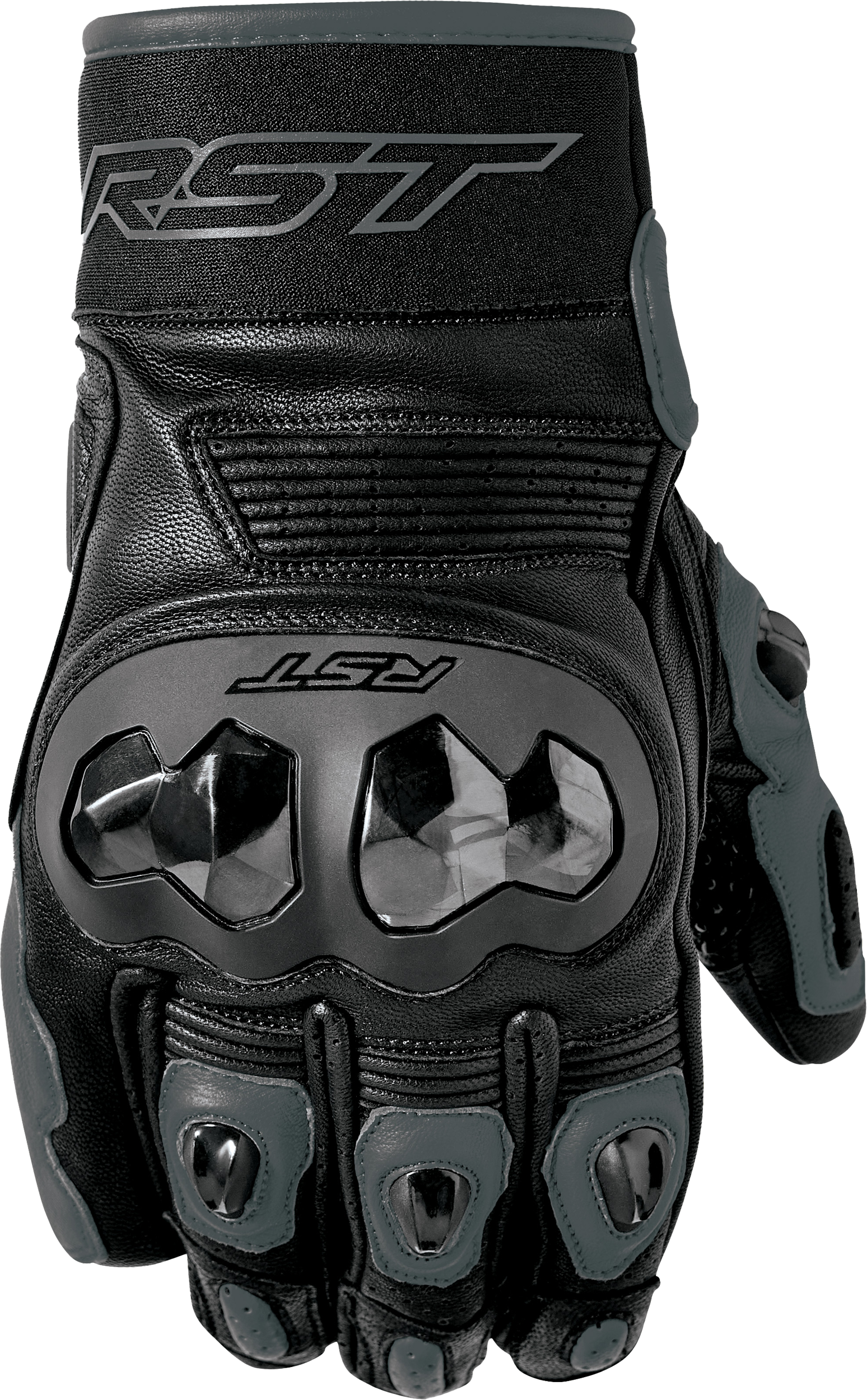 RST Freestyle 3 D3O Leather Motorcycle Gloves - Level 1 KP Certified Black XL