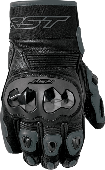 RST Freestyle 3 D3O Leather Motorcycle Gloves - Level 1 KP Certification, Black, Extra Small