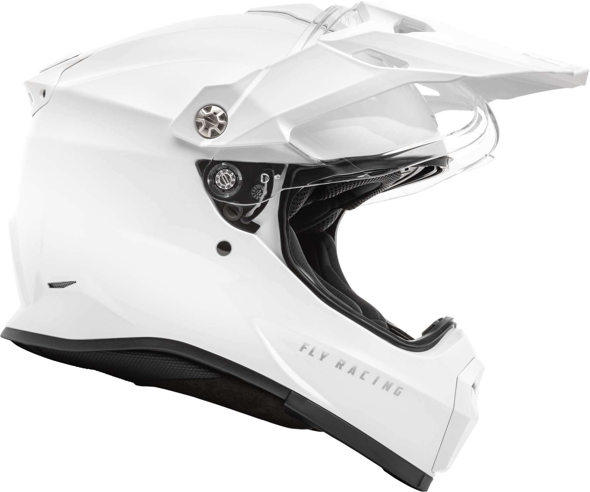 Fly Racing Trekker Solid Helmet White Large – DOT & ECE Approved Motorcycle Helmet with Drop-Down Sunshade and Removable Interior