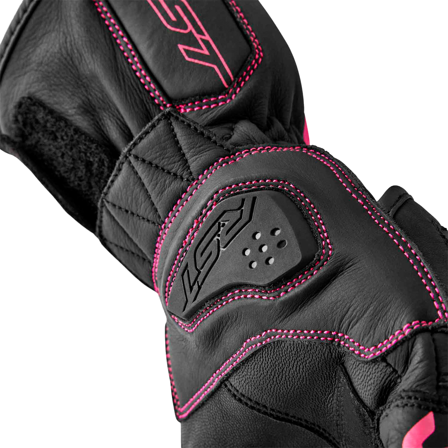 RST Women’s S1 Leather Glove Black and Pink, Large - Part Number 103653PNK-08