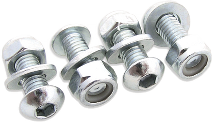 BOLT License Plate Bolts and Nuts Kit - Zinc Plated Steel, 4-Piece Set