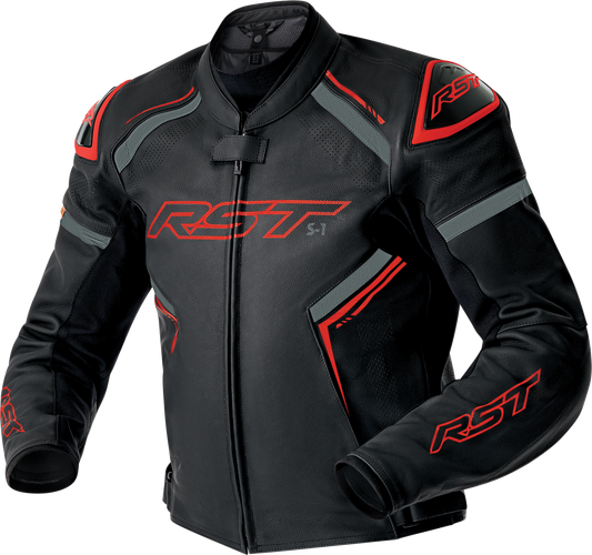 RST S1 D3o Leather Jacket Black, Gray & Red, Medium - Part 103605RED-42