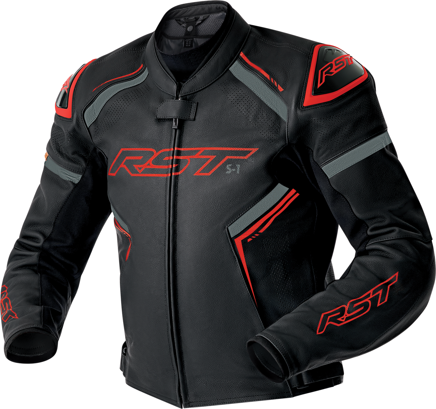 RST S1 D3o Leather Jacket Black, Gray & Red XL – Stylish Motorcycle Gear