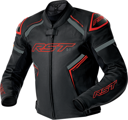 RST S1 D3o Leather Jacket Black, Gray & Red XL – Stylish Motorcycle Gear