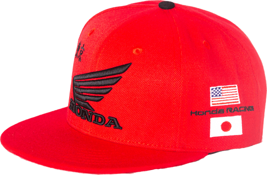 D-COR Honda Hat Factory Snapback in Red - Part Number 70-136-1 - Kelly Motorsports