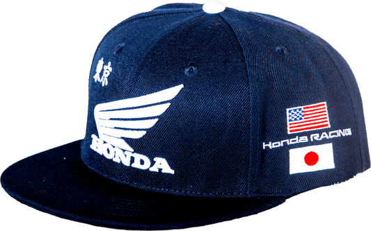 D-COR Honda Hat Factory Snapback Navy - Adjustable Baseball Cap with Embroidered Logo - Kelly Motorsports